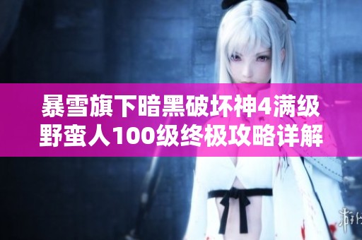 暴雪旗下暗黑破坏神4满级野蛮人100级终极攻略详解