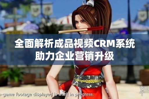 全面解析成品视频CRM系统助力企业营销升级