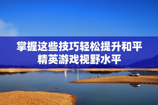 掌握这些技巧轻松提升和平精英游戏视野水平