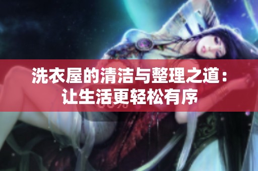 洗衣屋的清洁与整理之道：让生活更轻松有序
