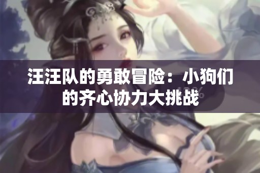 汪汪队的勇敢冒险：小狗们的齐心协力大挑战