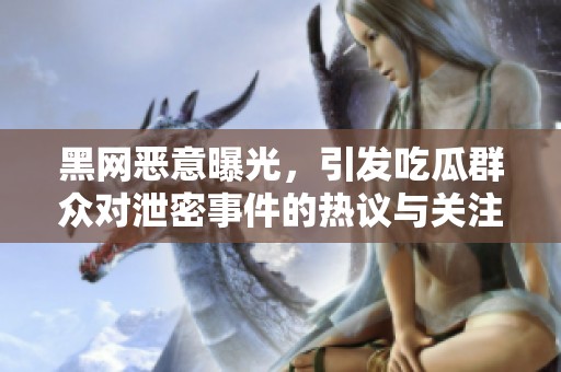 黑网恶意曝光，引发吃瓜群众对泄密事件的热议与关注
