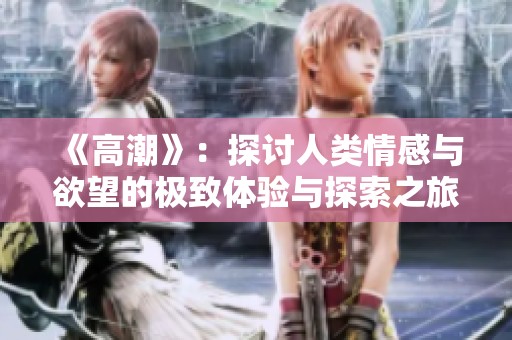 《高潮》：探讨人类情感与欲望的极致体验与探索之旅