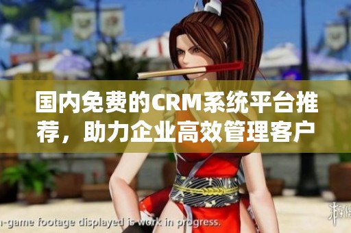 国内免费的CRM系统平台推荐，助力企业高效管理客户关系