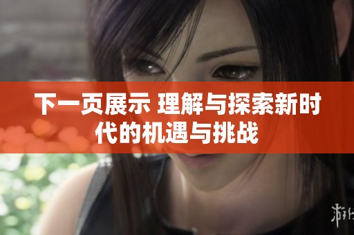 下一页展示 理解与探索新时代的机遇与挑战