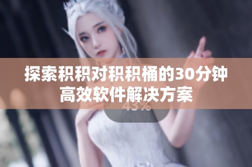 探索积积对积积桶的30分钟高效软件解决方案