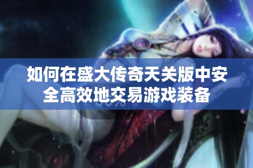 如何在盛大传奇天关版中安全高效地交易游戏装备