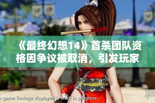 《最终幻想14》首杀团队资格因争议被取消，引发玩家热议