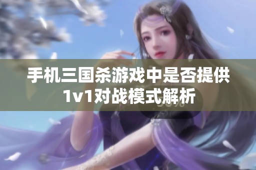 手机三国杀游戏中是否提供1v1对战模式解析