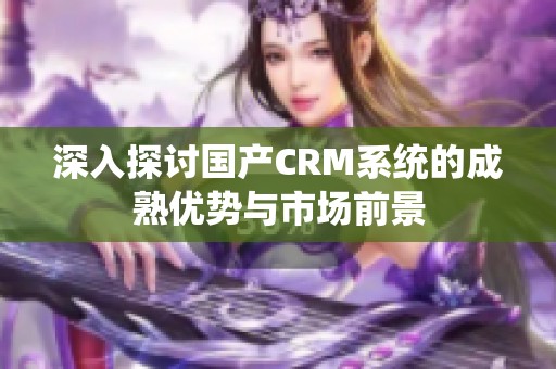 深入探讨国产CRM系统的成熟优势与市场前景