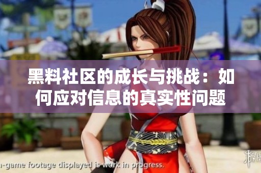 黑料社区的成长与挑战：如何应对信息的真实性问题