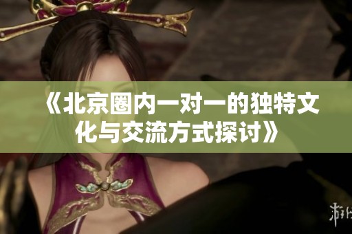 《北京圈内一对一的独特文化与交流方式探讨》