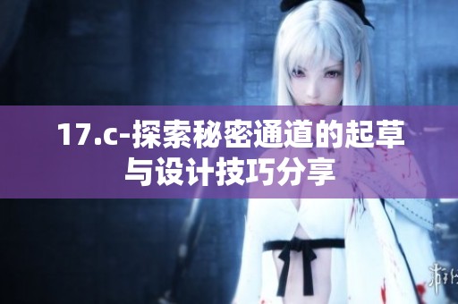 17.c-探索秘密通道的起草与设计技巧分享