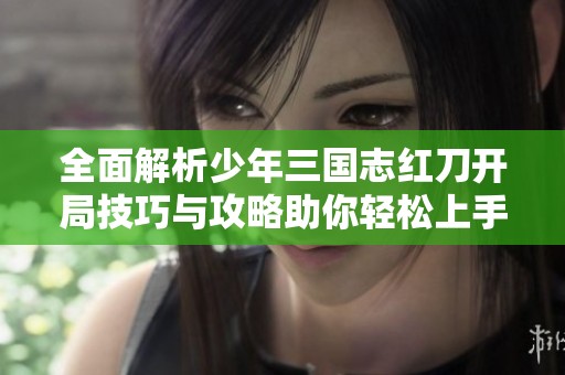 全面解析少年三国志红刀开局技巧与攻略助你轻松上手游戏技巧