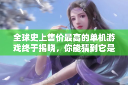 全球史上售价最高的单机游戏终于揭晓，你能猜到它是哪一款吗？