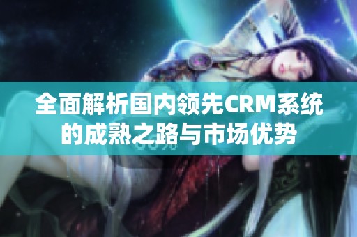 全面解析国内领先CRM系统的成熟之路与市场优势