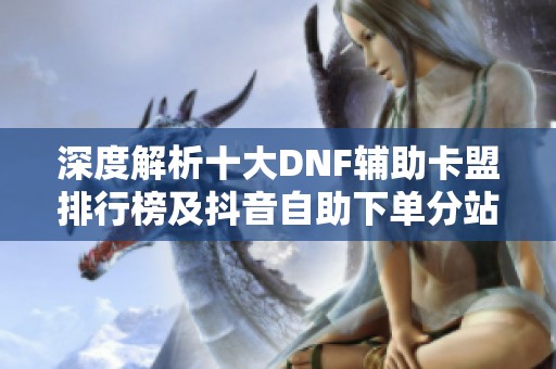 深度解析十大DNF辅助卡盟排行榜及抖音自助下单分站可信度评估