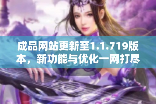 成品网站更新至1.1.719版本，新功能与优化一网打尽