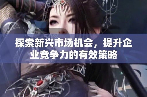探索新兴市场机会，提升企业竞争力的有效策略