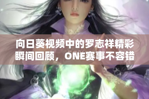 向日葵视频中的罗志祥精彩瞬间回顾，ONE赛事不容错过！