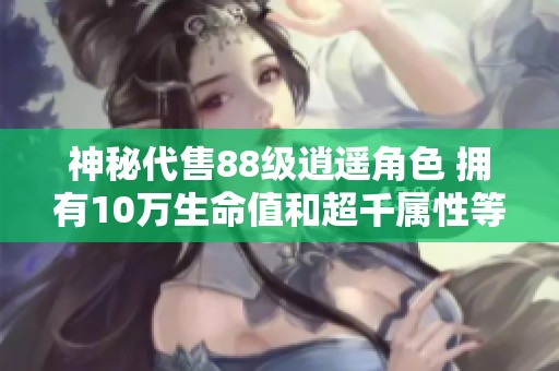神秘代售88级逍遥角色 拥有10万生命值和超千属性等你来体验