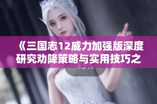 《三国志12威力加强版深度研究劝降策略与实用技巧之道》