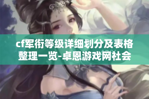 cf军衔等级详细划分及表格整理一览-卓恩游戏网社会新闻