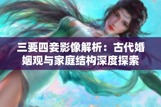 三要四妾影像解析：古代婚姻观与家庭结构深度探索