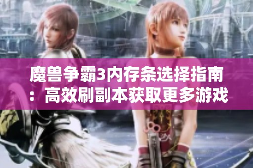 魔兽争霸3内存条选择指南：高效刷副本获取更多游戏资源