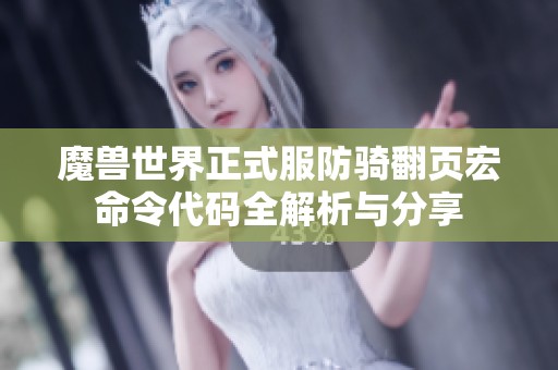 魔兽世界正式服防骑翻页宏命令代码全解析与分享