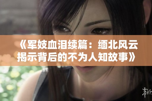 《军妓血泪续篇：缅北风云揭示背后的不为人知故事》